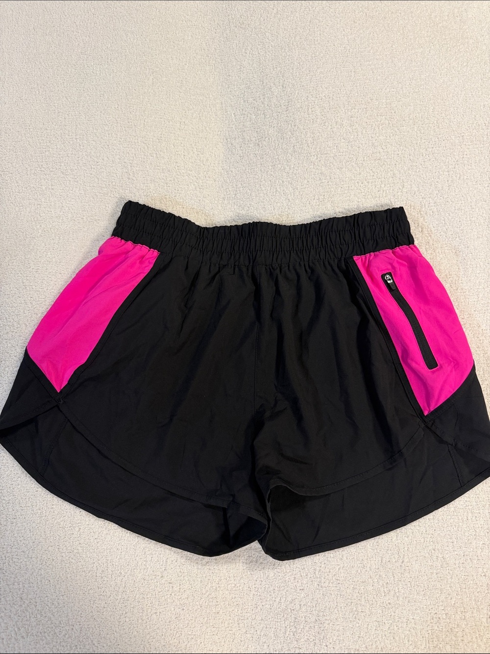 Black and Hot Pink Athletic Shorts - Lightweight Women's Running Shorts